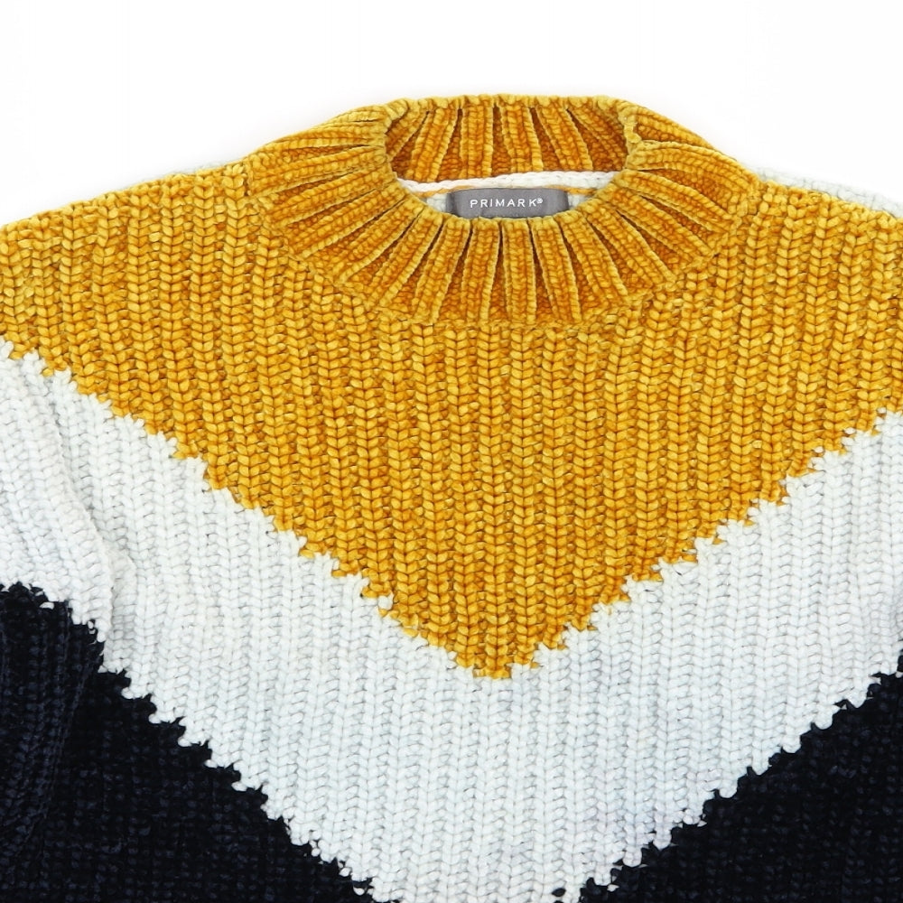 Primark Womens Multicoloured Striped Knit Pullover Jumper Size XS