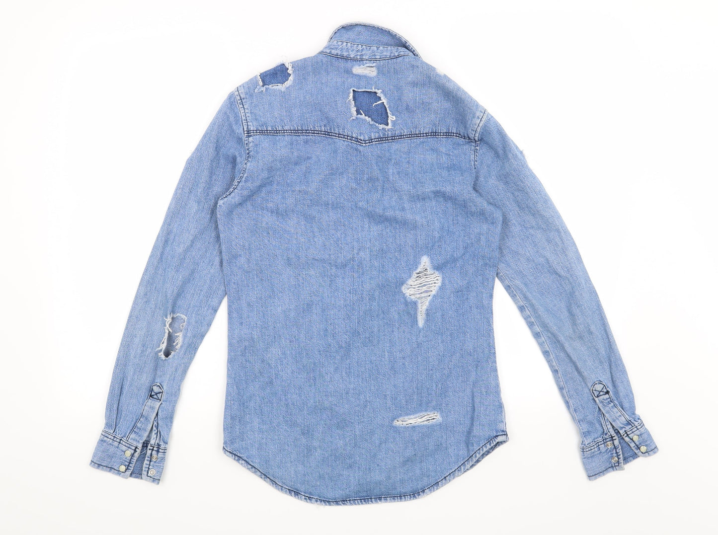 Topshop Womens Blue   Basic Button-Up Size 6