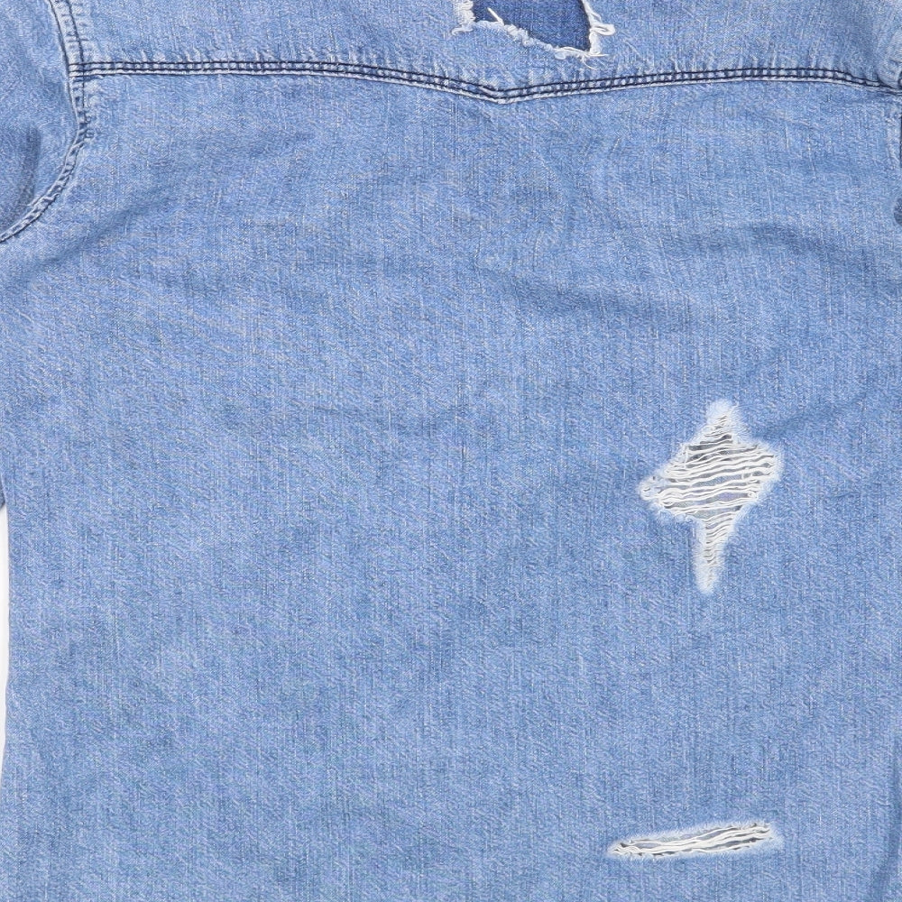Topshop Womens Blue   Basic Button-Up Size 6