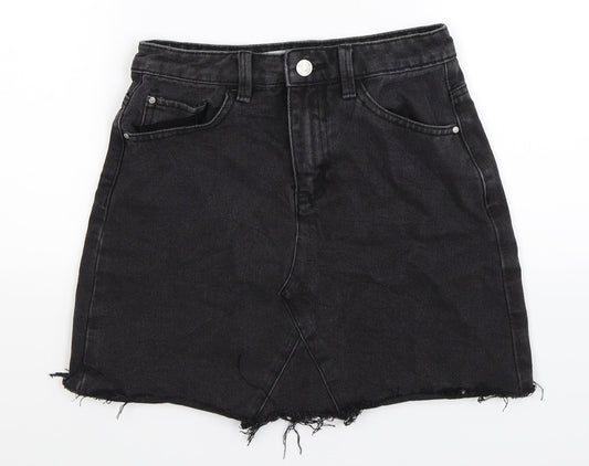 Denim Co Womens Black  Denim A-Line Skirt Size 6