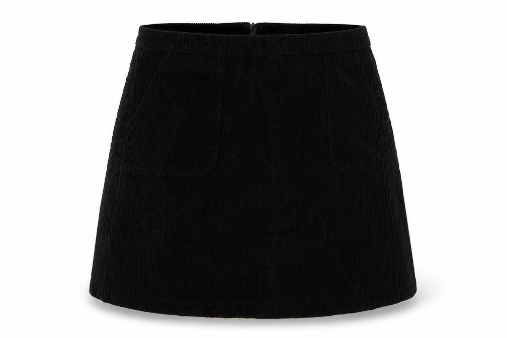 New Look Girls Black  Corduroy A-Line Skirt Size 13 Years