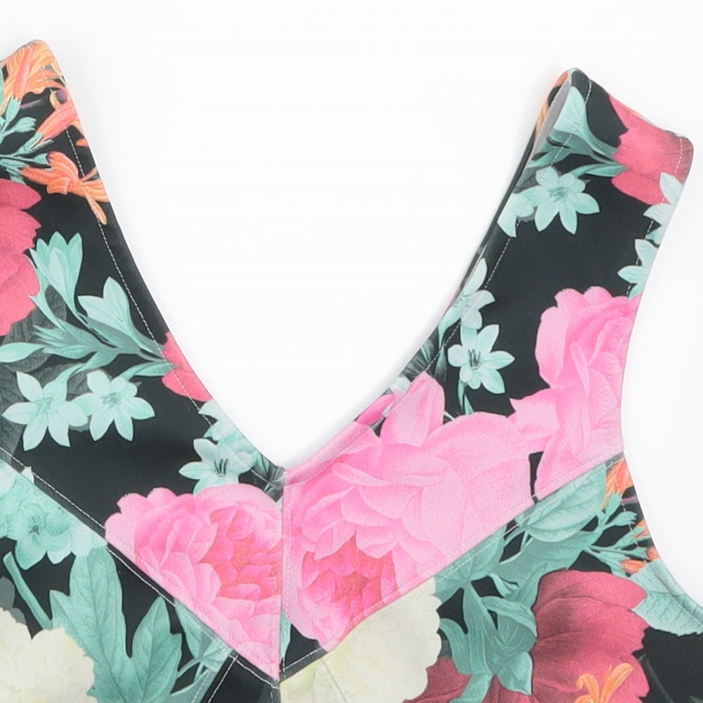 NEXT Womens Black Floral  Basic Tank Size 10