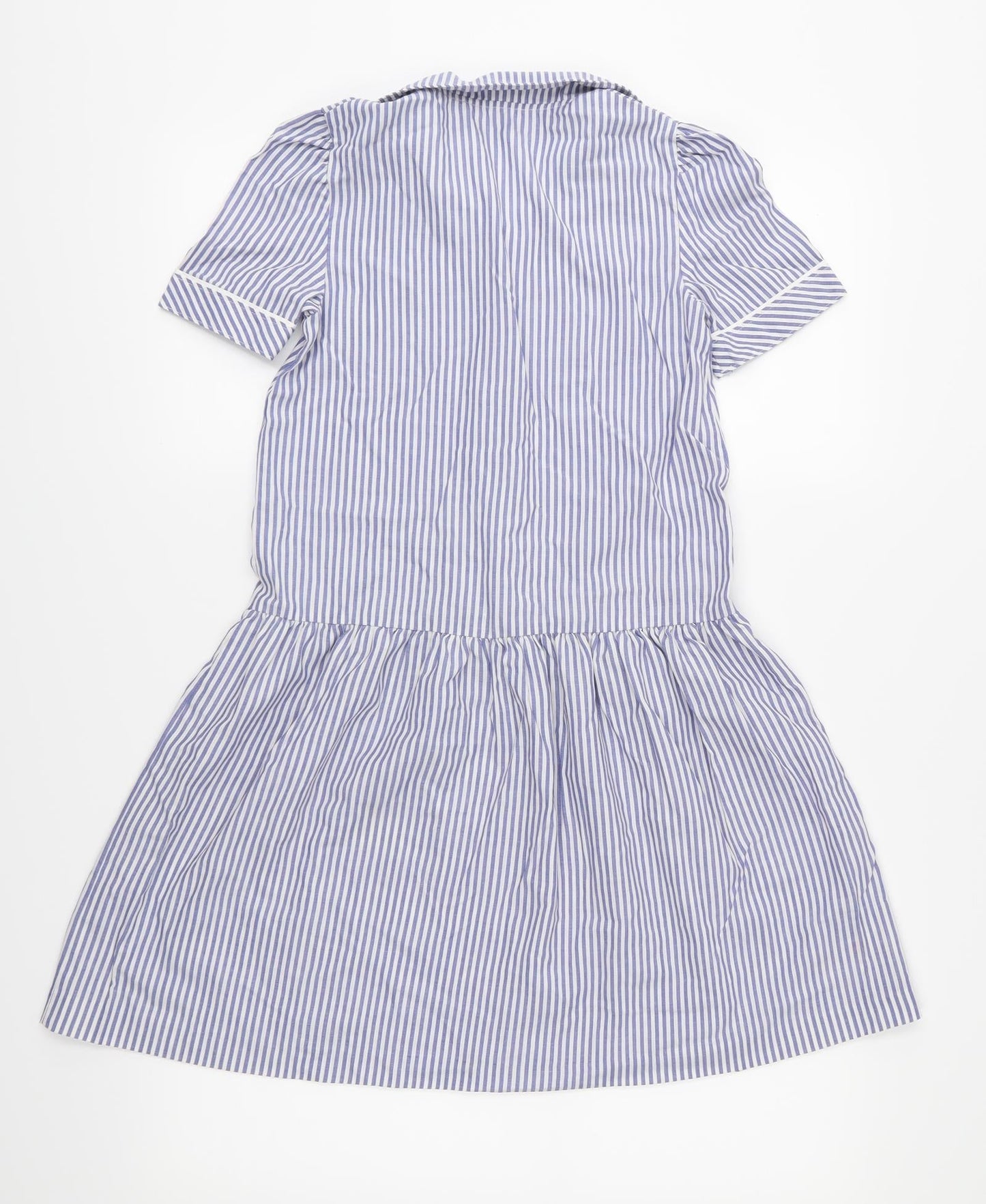 St Michael Girls Blue Striped  Fit & Flare  Size 10 Years