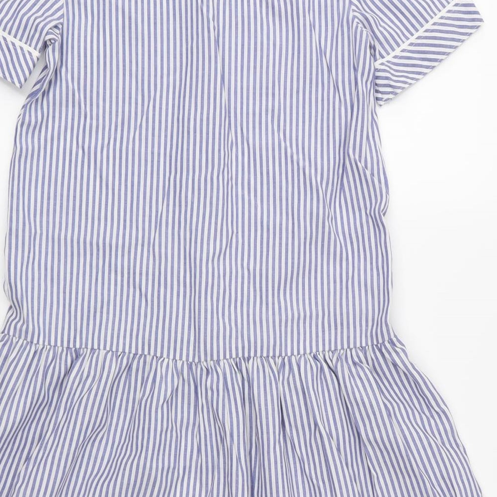 St Michael Girls Blue Striped  Fit & Flare  Size 10 Years