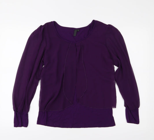 Preworn Womens Purple   Basic Blouse Size L
