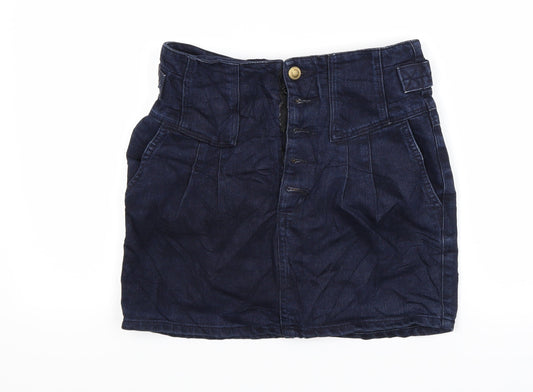 Topshop Womens Blue  Denim Mini Skirt Size 8
