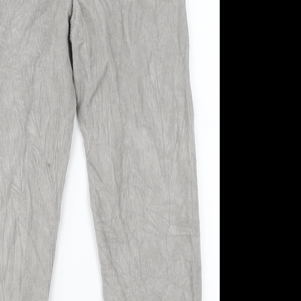 Topshop Mens Grey  Corduroy Straight Jeans Size 24 L30 in