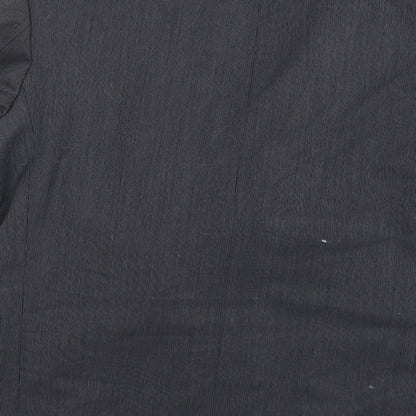 Brand and care label for Copperstone men’s grey rayon jacket suit jacket, size 44