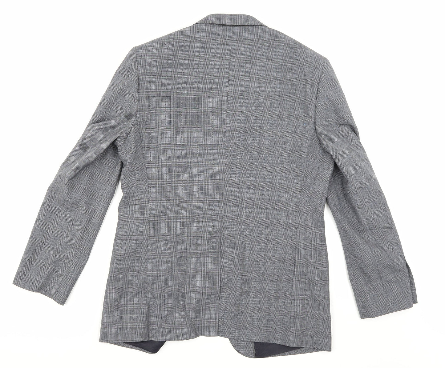 Taylor & Cutter Mens Grey Check Rayon Jacket Suit Jacket Size 40