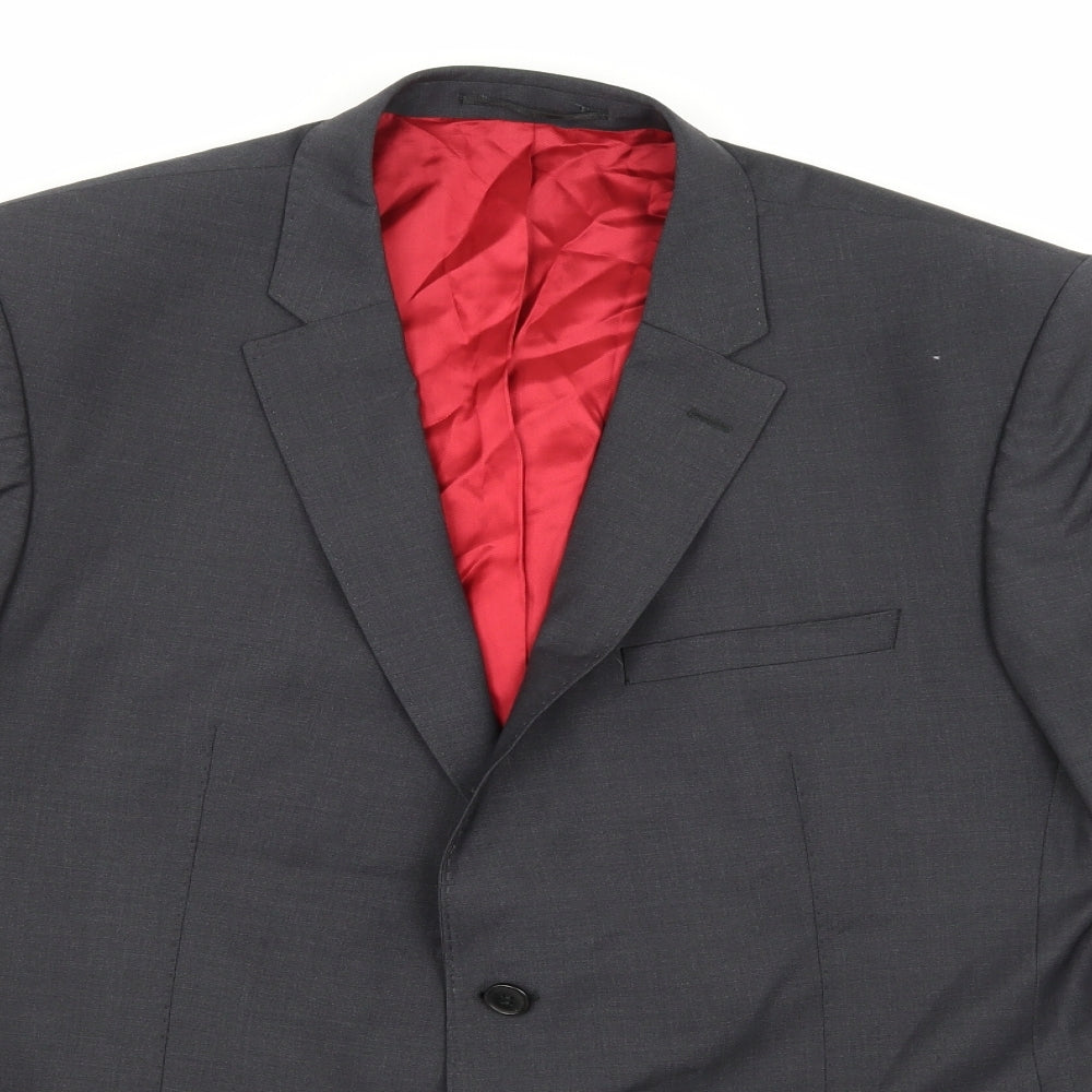 Santinelli Mens Grey  Rayon Jacket Suit Jacket Size 44