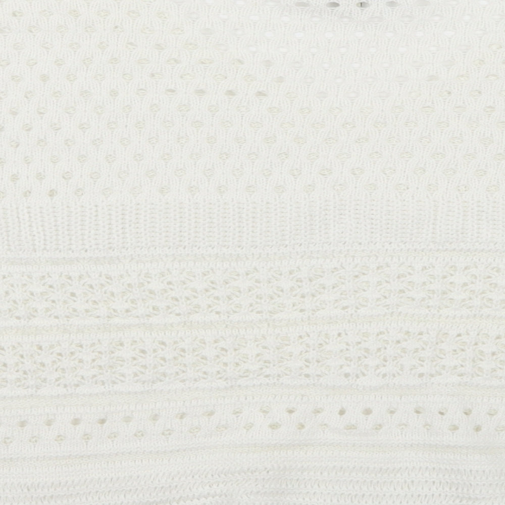 Papaya Womens White  Knit Pullover Jumper Size M