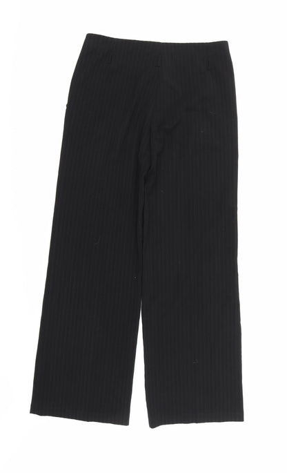 Back view of George women’s black striped rayon trousers, size UK 10, 30-inch leg