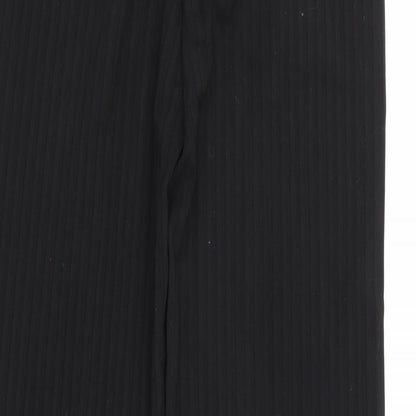 Brand and care label for George women’s black striped rayon trousers, size UK 10, 30-inch leg