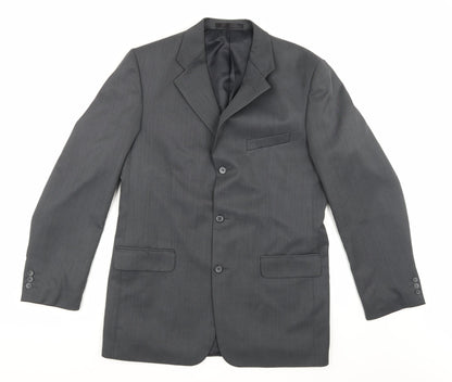 Additional front view of Zantos men’s grey rayon jacket suit jacket, size 40