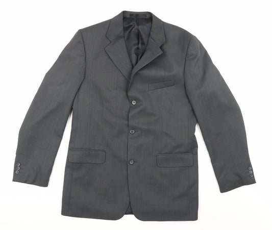 Zantos Mens Grey  Rayon Jacket Suit Jacket Size 40
