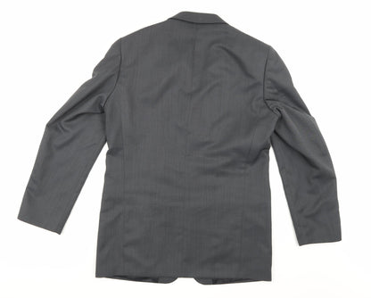 Back view of Zantos men’s grey rayon jacket suit jacket, size 40