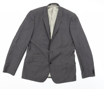 Additional front view of Next men’s grey rayon jacket suit jacket, size 42