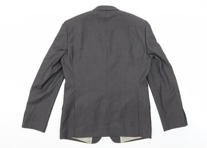 Back view of Next men’s grey rayon jacket suit jacket, size 42