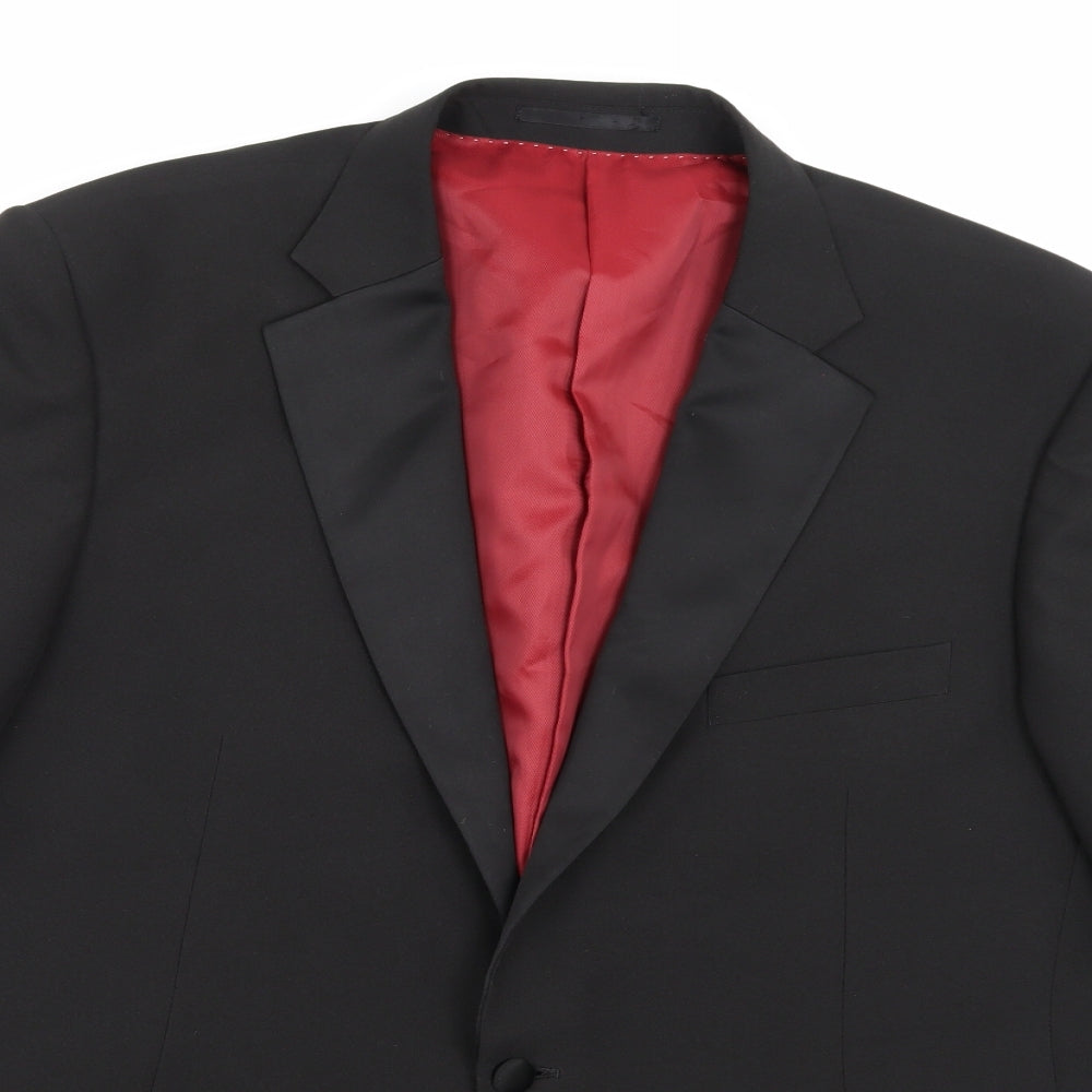 Charlton Gray  Mens Black  Rayon Jacket Suit Jacket Size 46