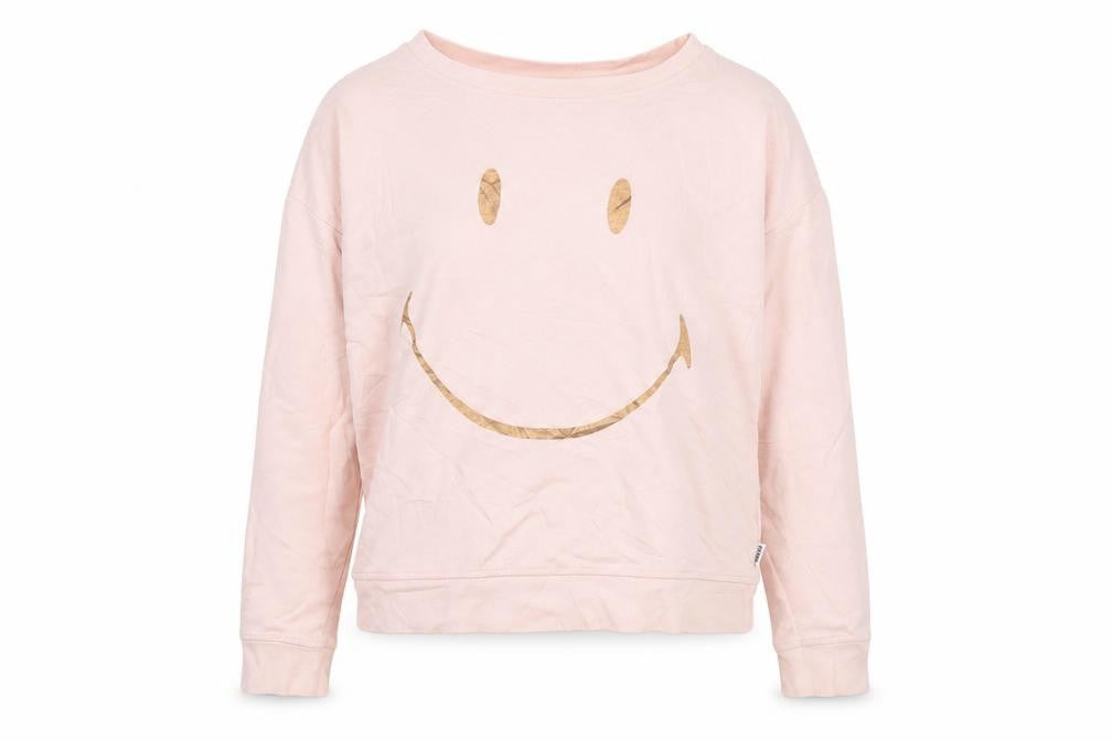 Smiley Girls Pink  Jersey Pullover Sweatshirt Size 12 Years  - smiley face