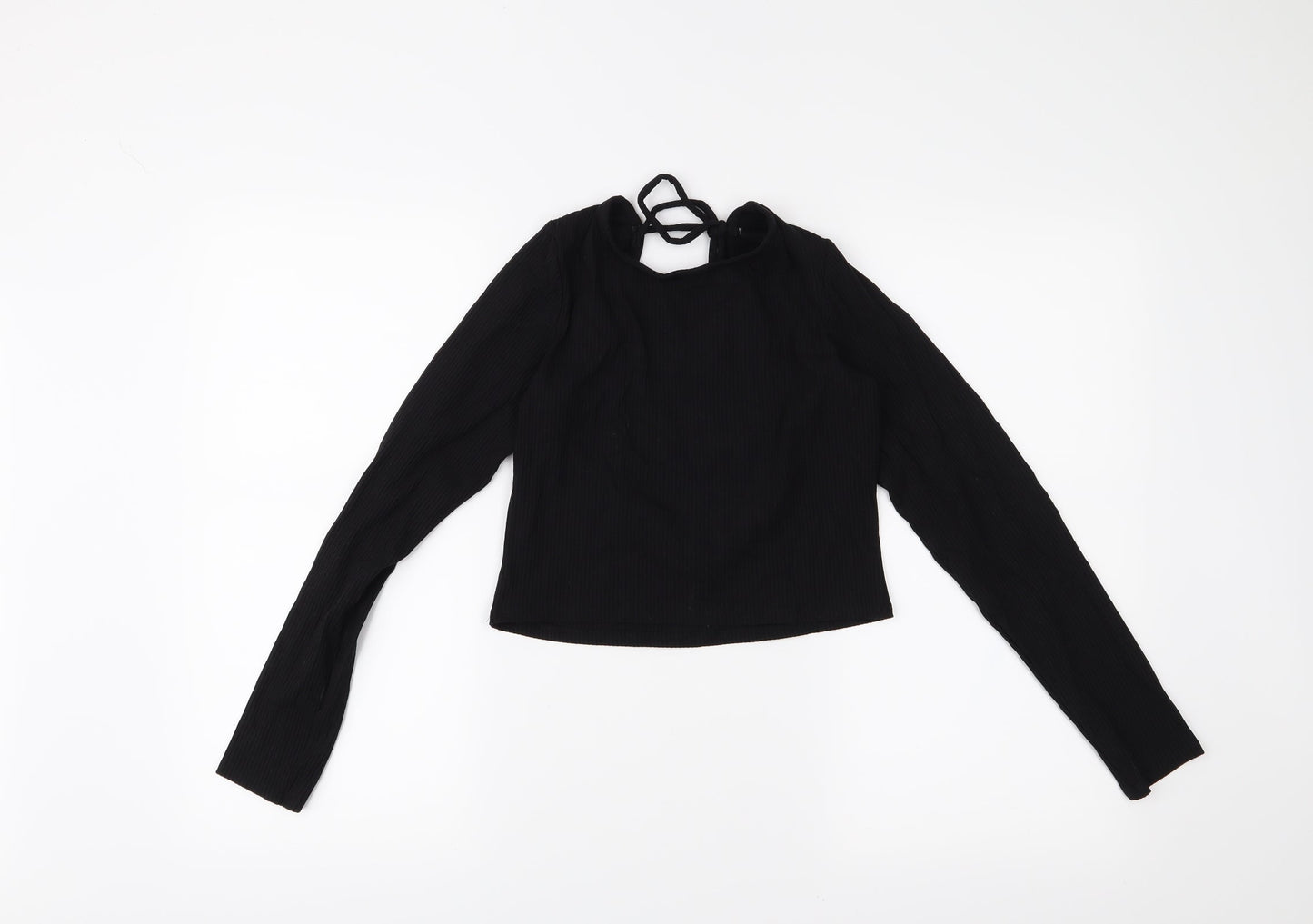 MONKL Womens Black   Cropped Blouse Size S