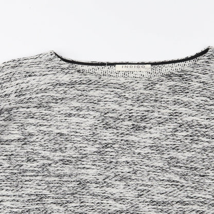 Close-up detail of Marks & Spencer women’s white jumper, size UK 18
