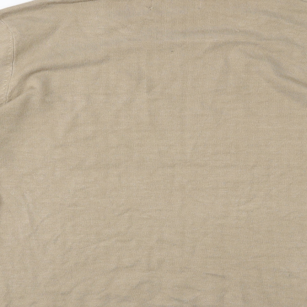 BASSINI Womens Beige   Basic T-Shirt Size M