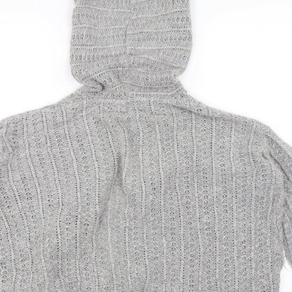 Brand and care label for Select women’s grey cardigan jumper, size M