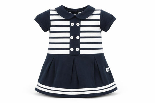 Hublot Girls Blue Striped  A-Line  Size 18 Months