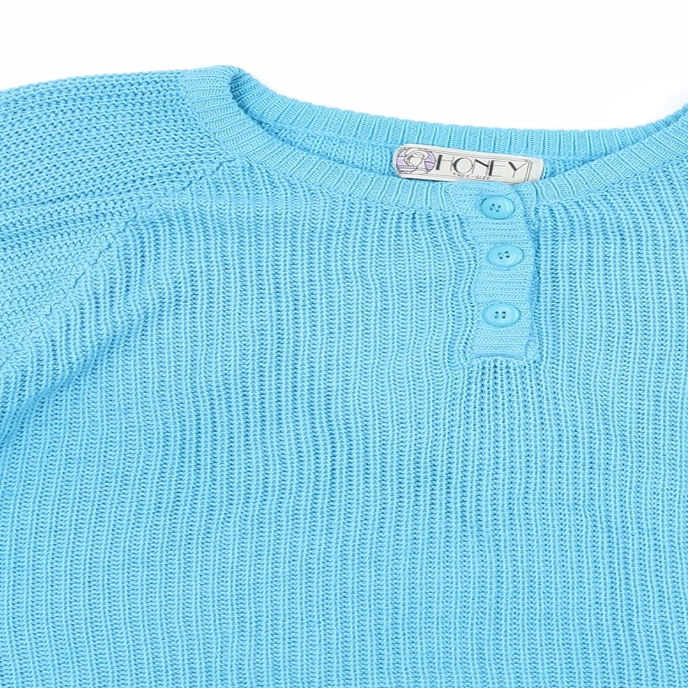 HONEY Womens Black  Knit Pullover Jumper One Size