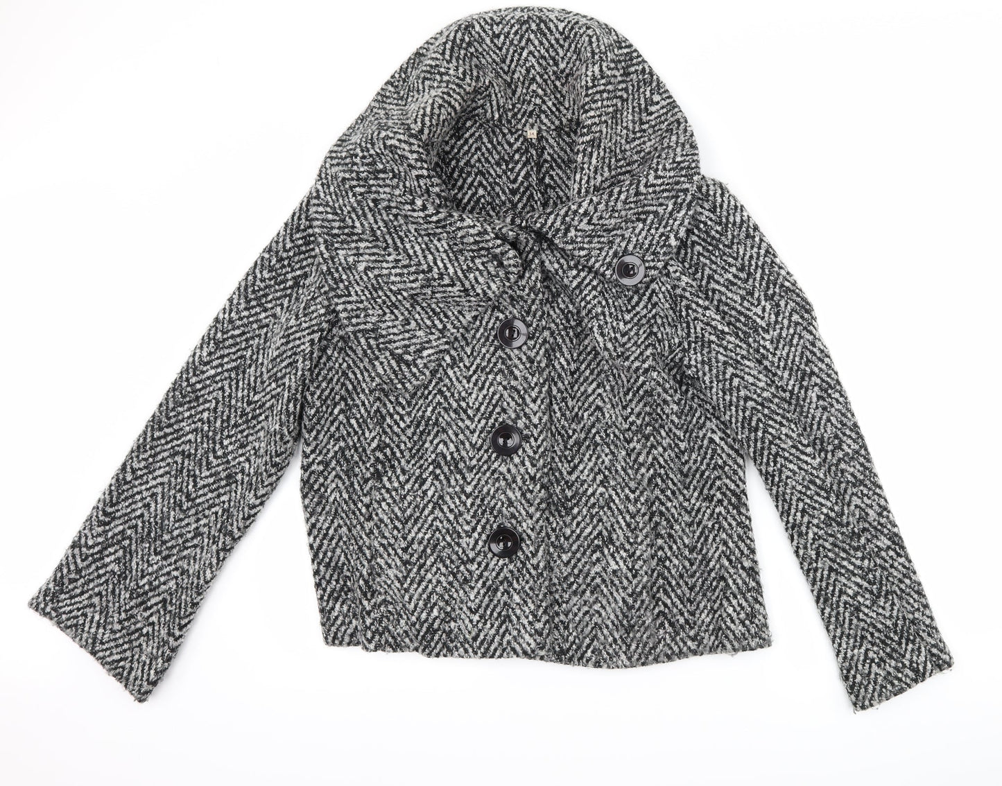 EWM Womens Black Herringbone  Jacket  Size 14
