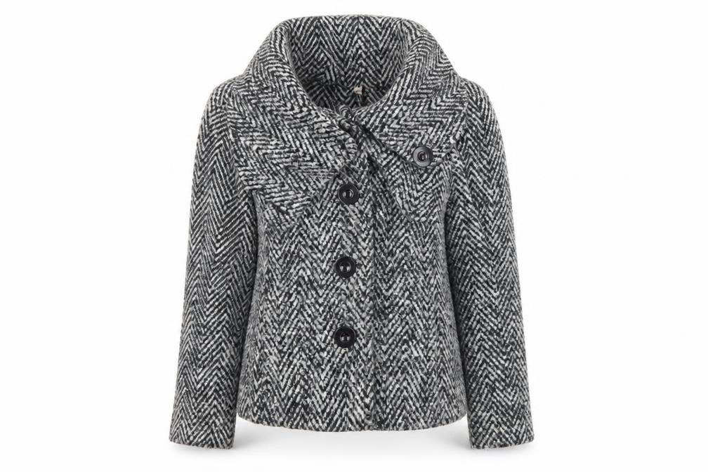 EWM Womens Black Herringbone  Jacket  Size 14