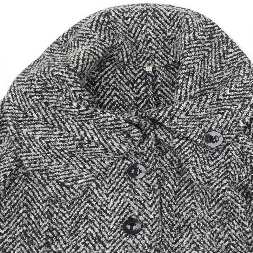 EWM Womens Black Herringbone  Jacket  Size 14