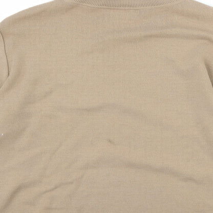 Brand and care label for Klass women’s brown jumper, size XL