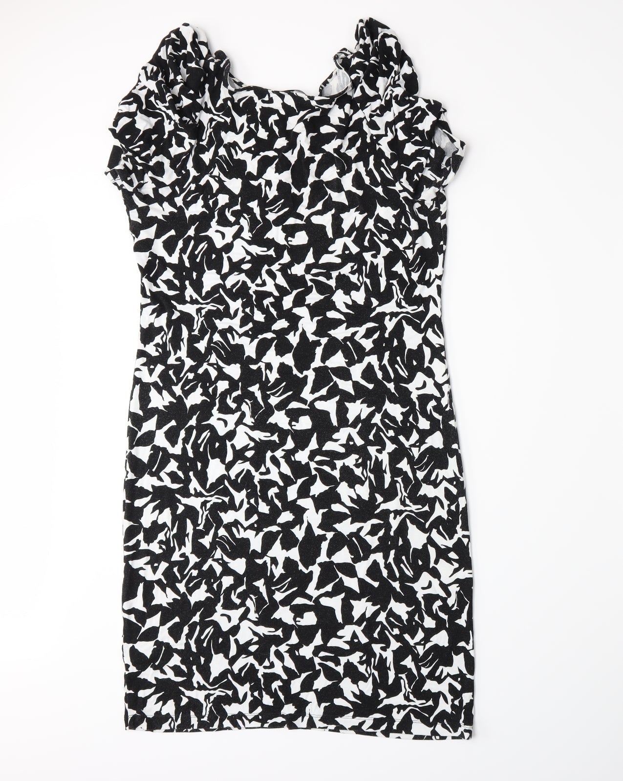 Marks and Spencer Womens Black Floral  A-Line  Size 12