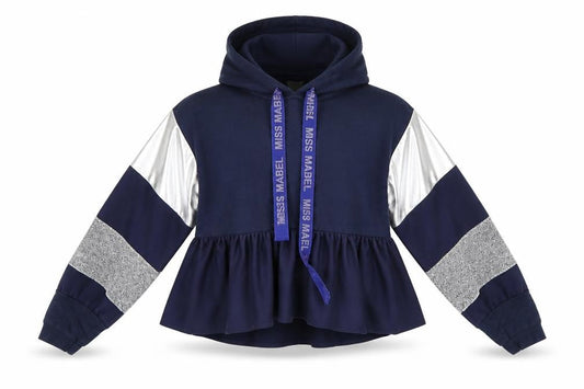 Mabel Doll Girls Blue   Henley Hoodie Size XL