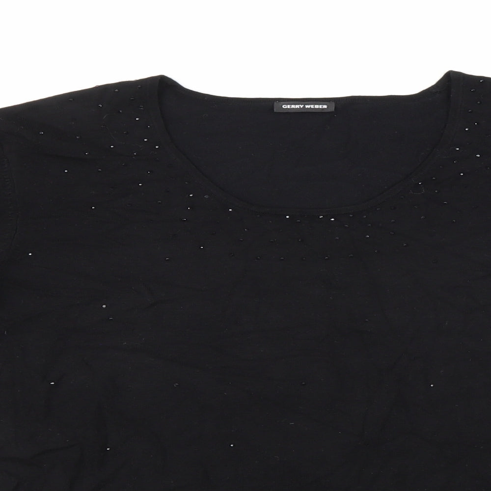 Gerry Weber Womens Black  Knit Pullover Jumper Size 16