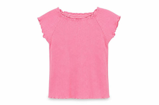 Front view of Next girls’ pink basic t-shirt, size 4, years
