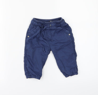 Front view of Chicco Baby Blue Jogger Jeans, size 6-9, Months