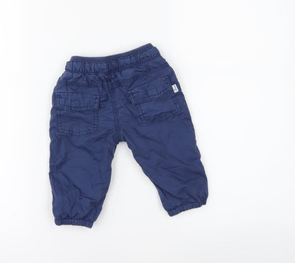 Back view of Chicco Baby Blue Jogger Jeans, size 6-9, Months
