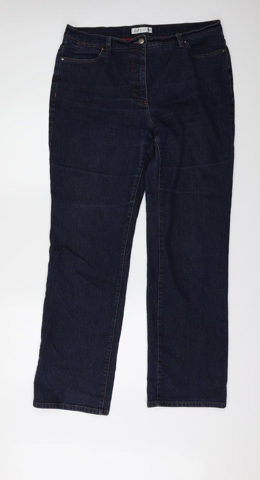 Artigiano Womens Blue  Denim Wide-Leg Jeans Size 36 in L32 in