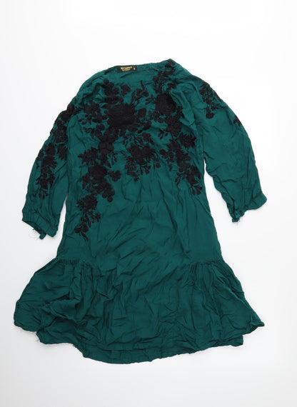 Additional front view of SEQUENCE women’s grey floral shift, size S