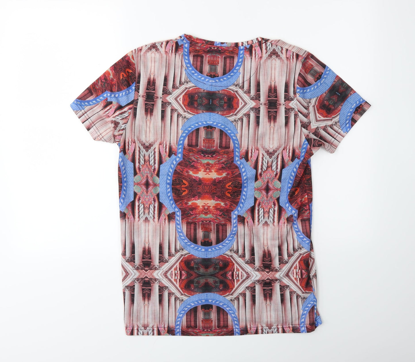Night Addict Womens Pink Geometric  Basic T-Shirt Size S