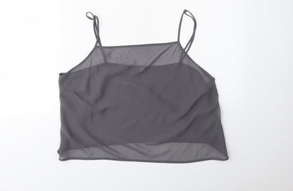 Additional front view of Preworn women’s grey basic blouse, size UK 14