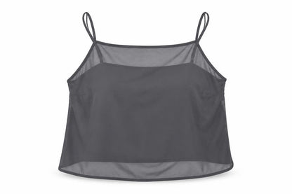 Front view of Preworn women’s grey basic blouse, size UK 14