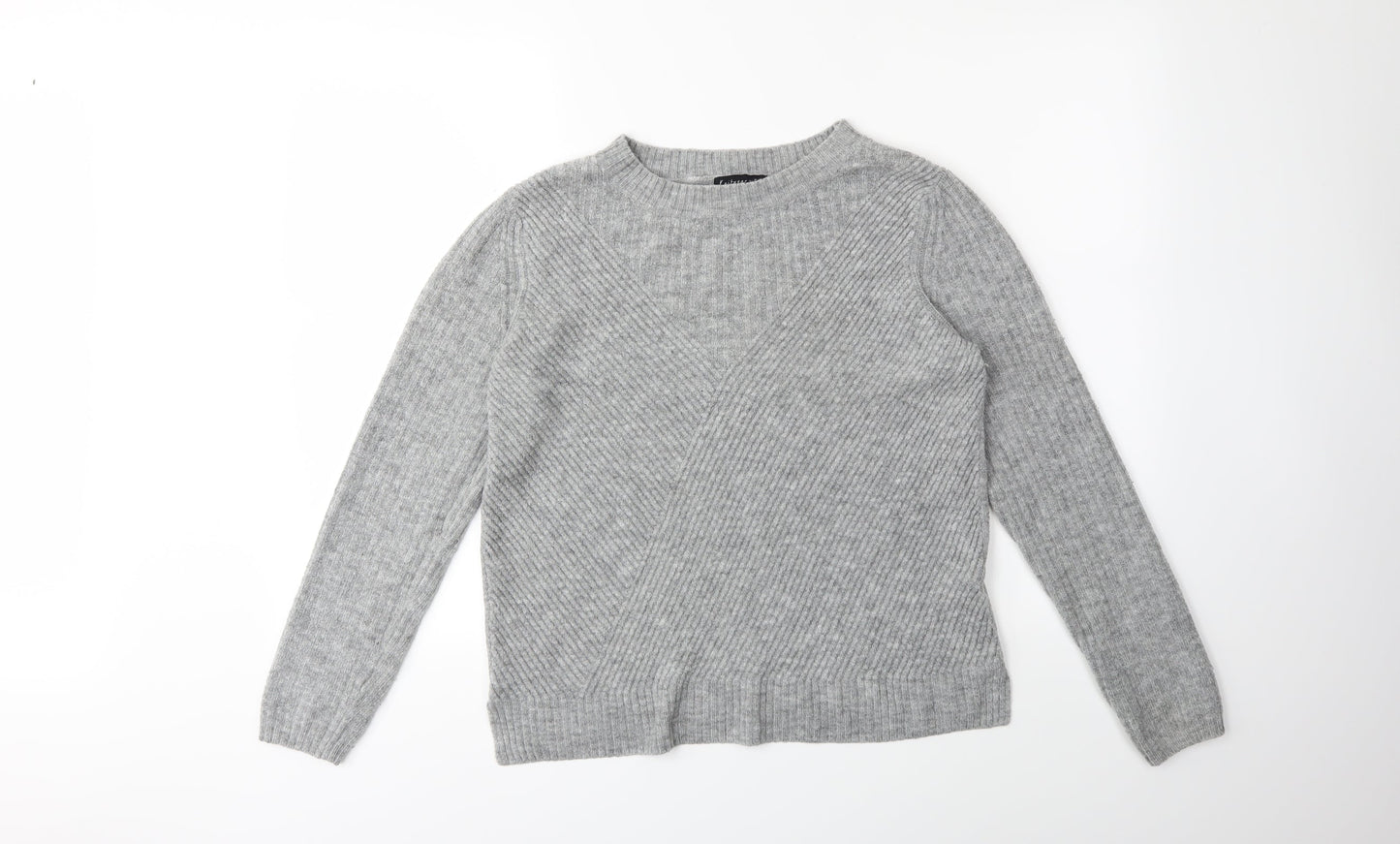 F&F Womens Grey  Knit Pullover Jumper Size 12