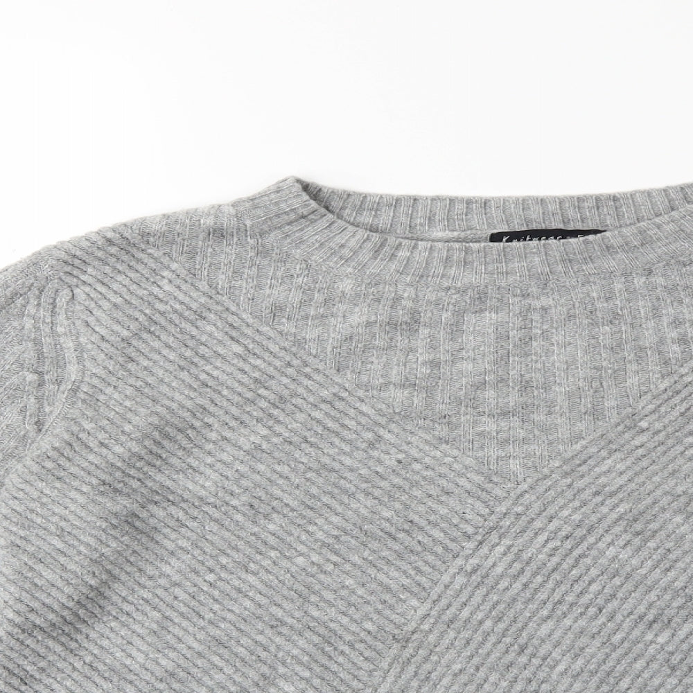 F&F Womens Grey  Knit Pullover Jumper Size 12