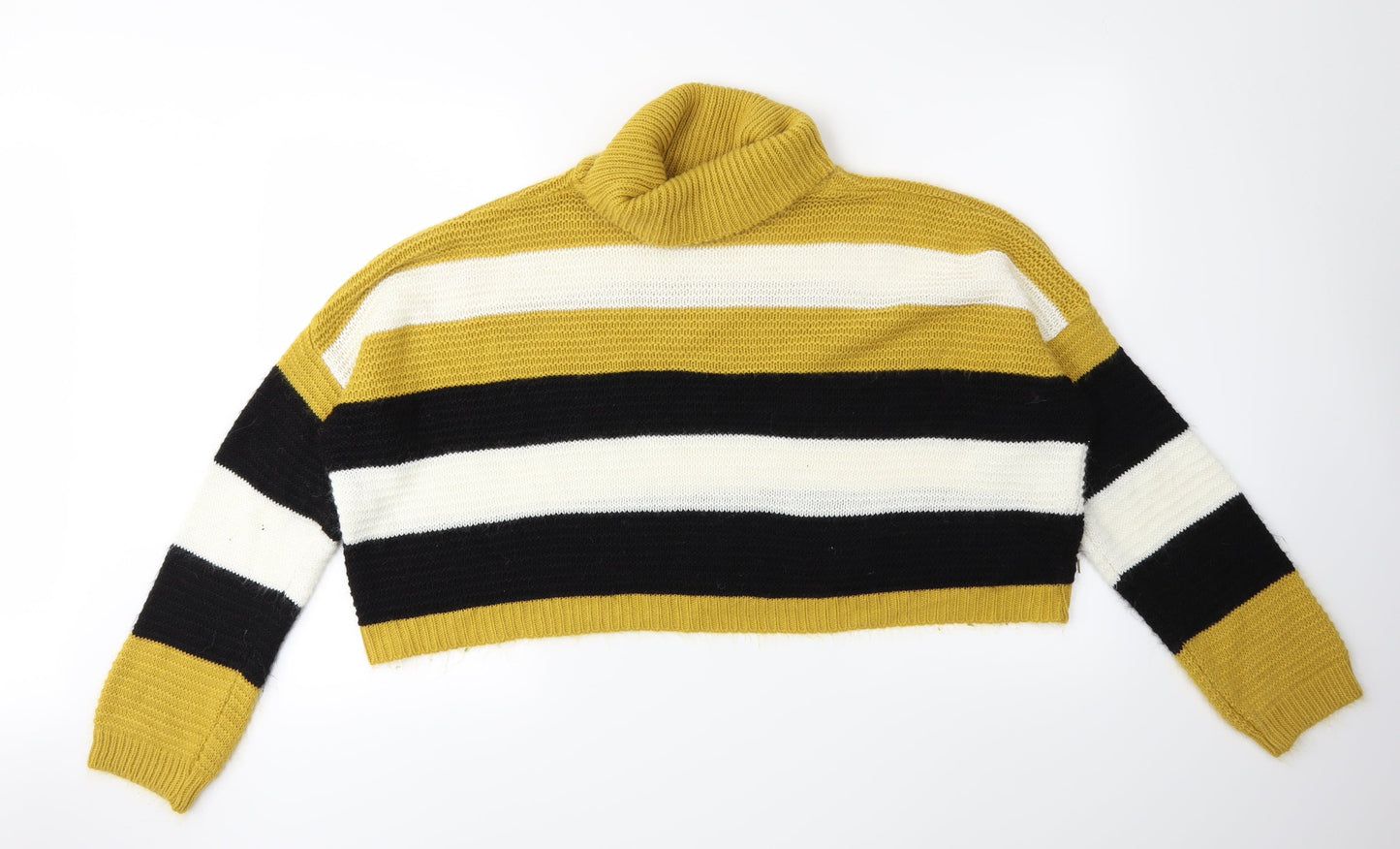 Quiz Womens Yellow Striped Knit Pullover Jumper Size L