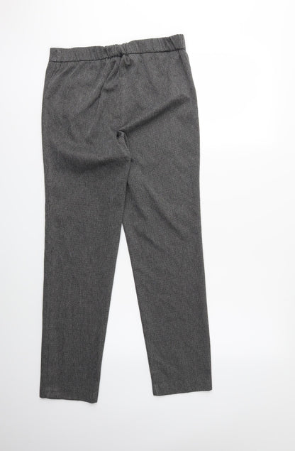 Back view of Bonmarché women’s grey trousers, size UK 10, 28-inch leg