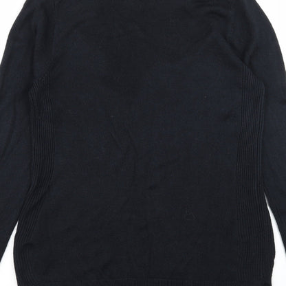 Brand and care label for Preworn women’s black knit jumper, size UK 8
